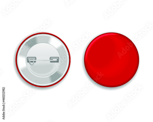 Red Blank badge isolated on a white background. 3d rendering