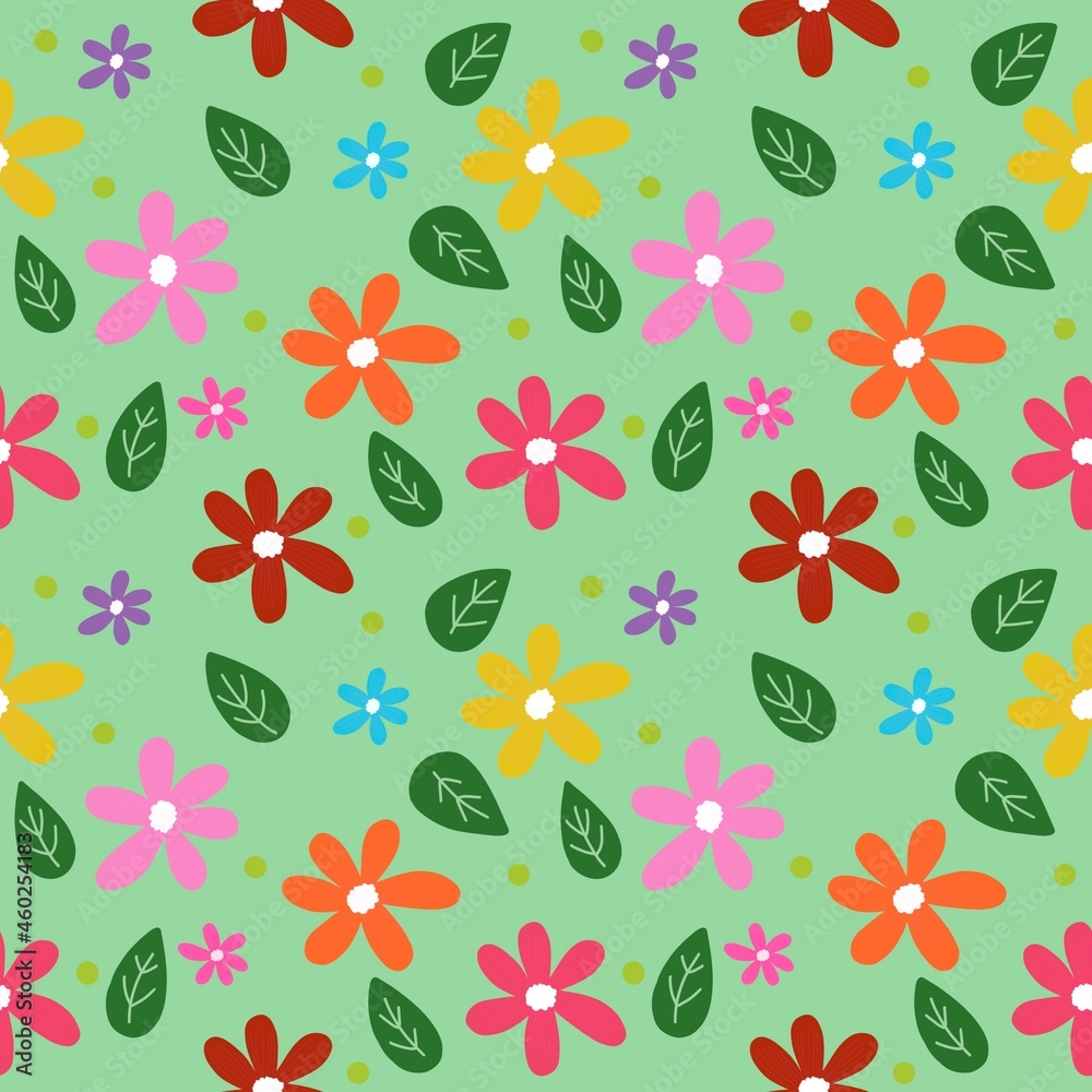 Leaf flower summer pattern art.Flower print.Elegance seampless pattern .
