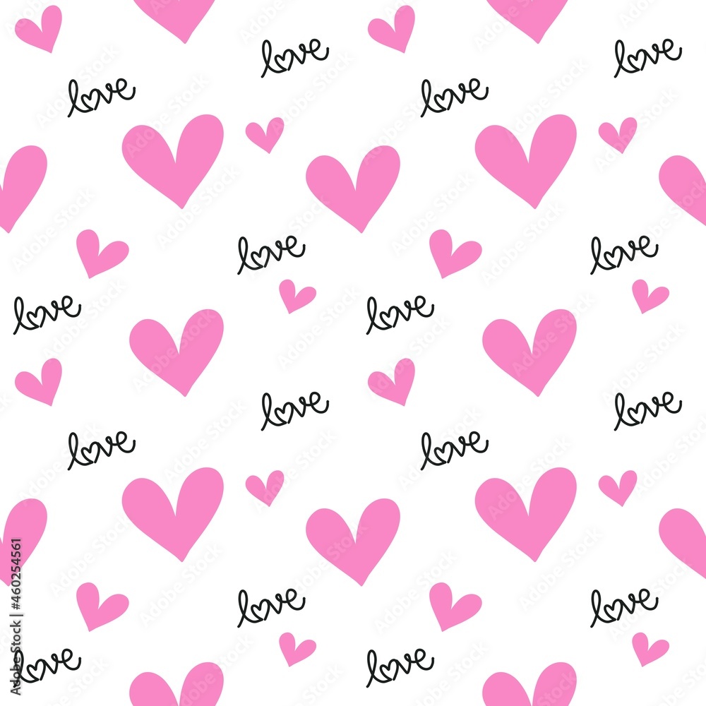 Seamless pattern Heart. Abstract love symbol.