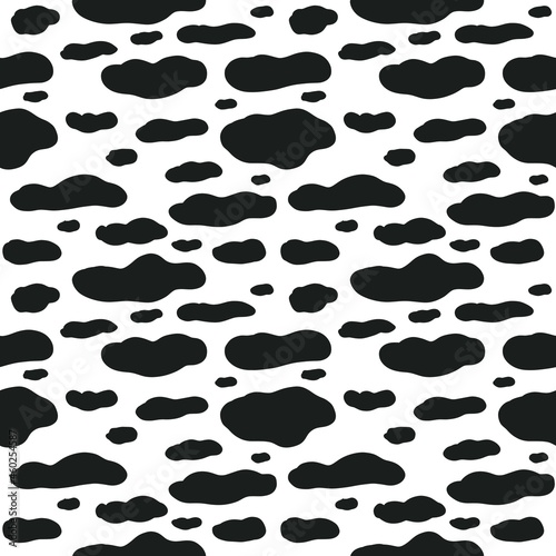 Abstract seamless background.cow texture pattern repeated seamless black white.