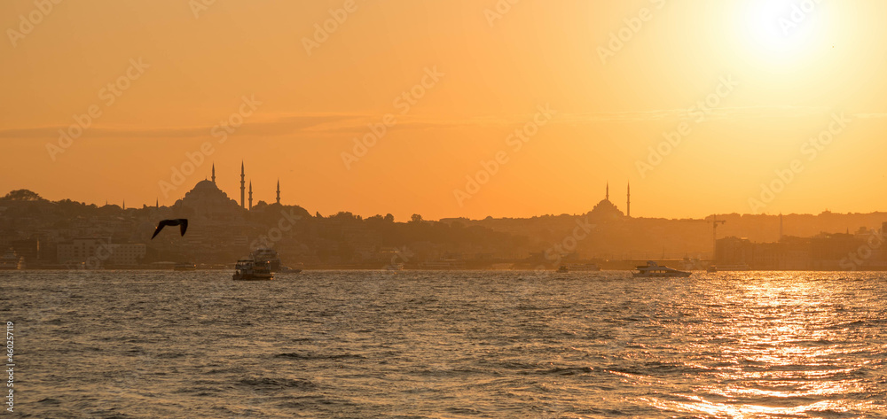 ıstanbul bosphours galata tower istanbul sunset