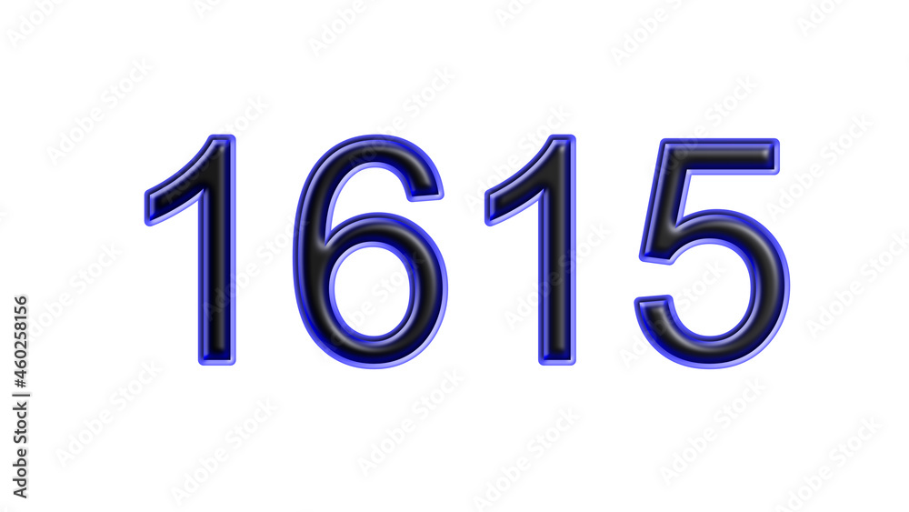 blue 1615 number 3d effect white background blue 1615 number 3d effect white background