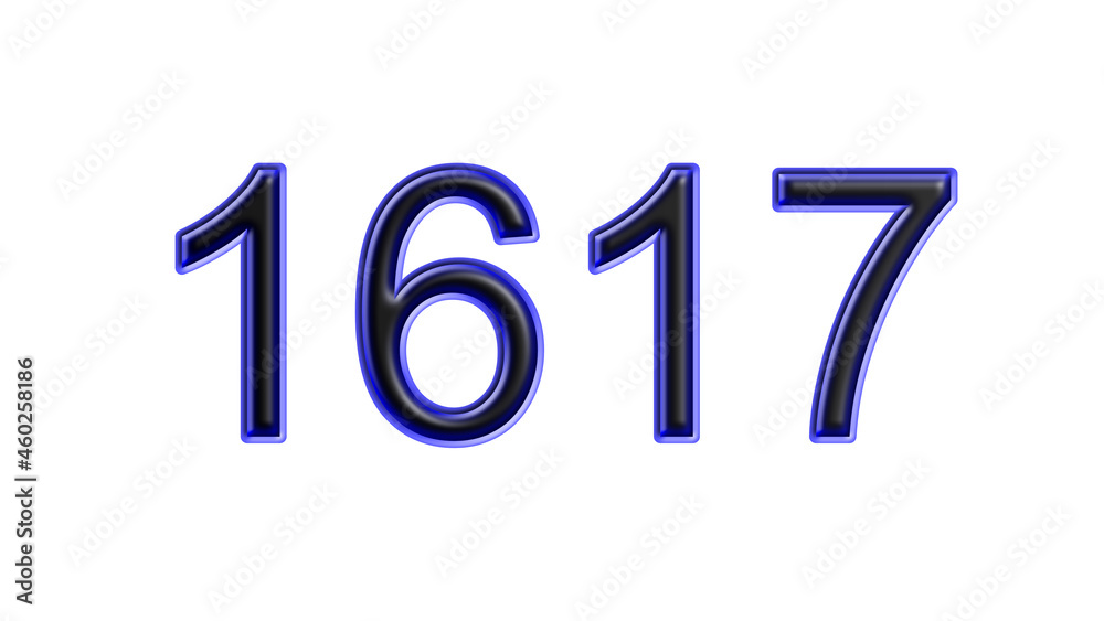 blue 1617 number 3d effect white background blue 1617 number 3d effect white background