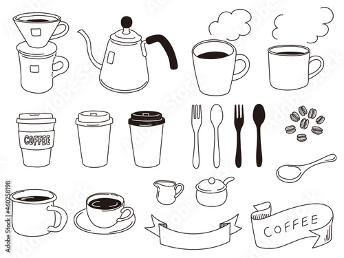 コーヒーイラストの線画01