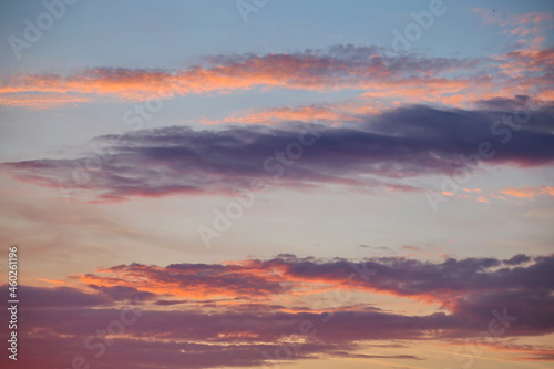 Beautiful evening sky with multi-colored bright clouds. Clouds at sunset © roza27