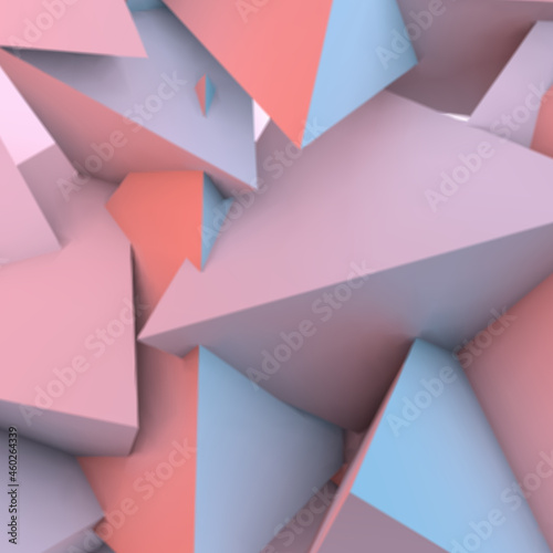Abstract background with rose quartz and serenity pyramids