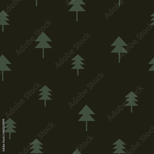 holiday seamless pattern with christmas tree. Colorful vector, flat style. hand drawing. design for fabric, print, wrapper
