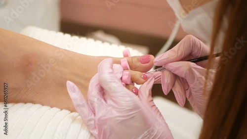 Woman receiving pedicure in a Day Spa