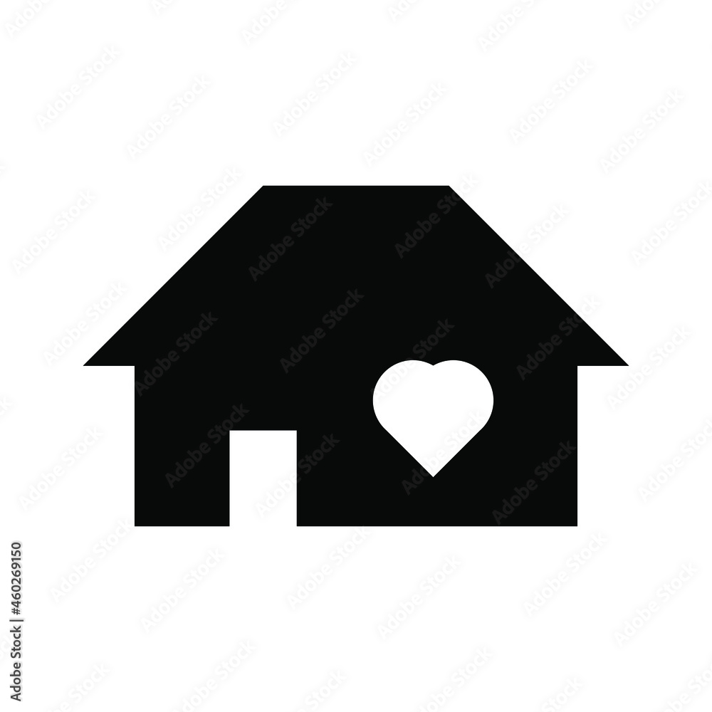 Home icon illustration vector color black. Editable color. Black silhouette. Suitable for logos, icons, userinterface, etc