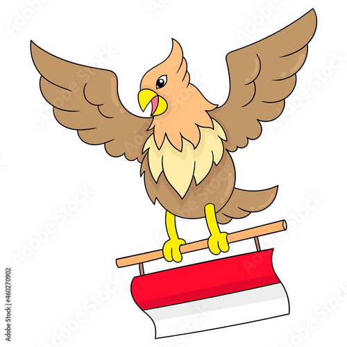 Garuda the symbol of the Indonesian state, doodle icon image kawaii