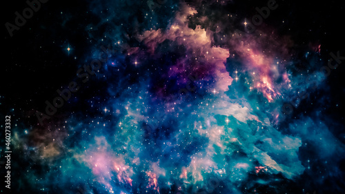Colourful Deep Space Nebular Stary Galaxy Background