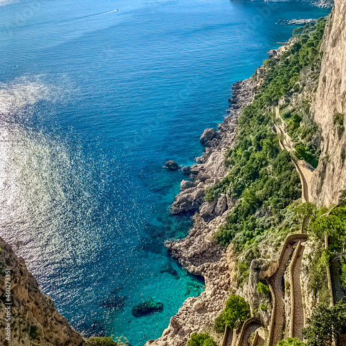 View from the gardens of Augustus, Capri Island, Naples Italy