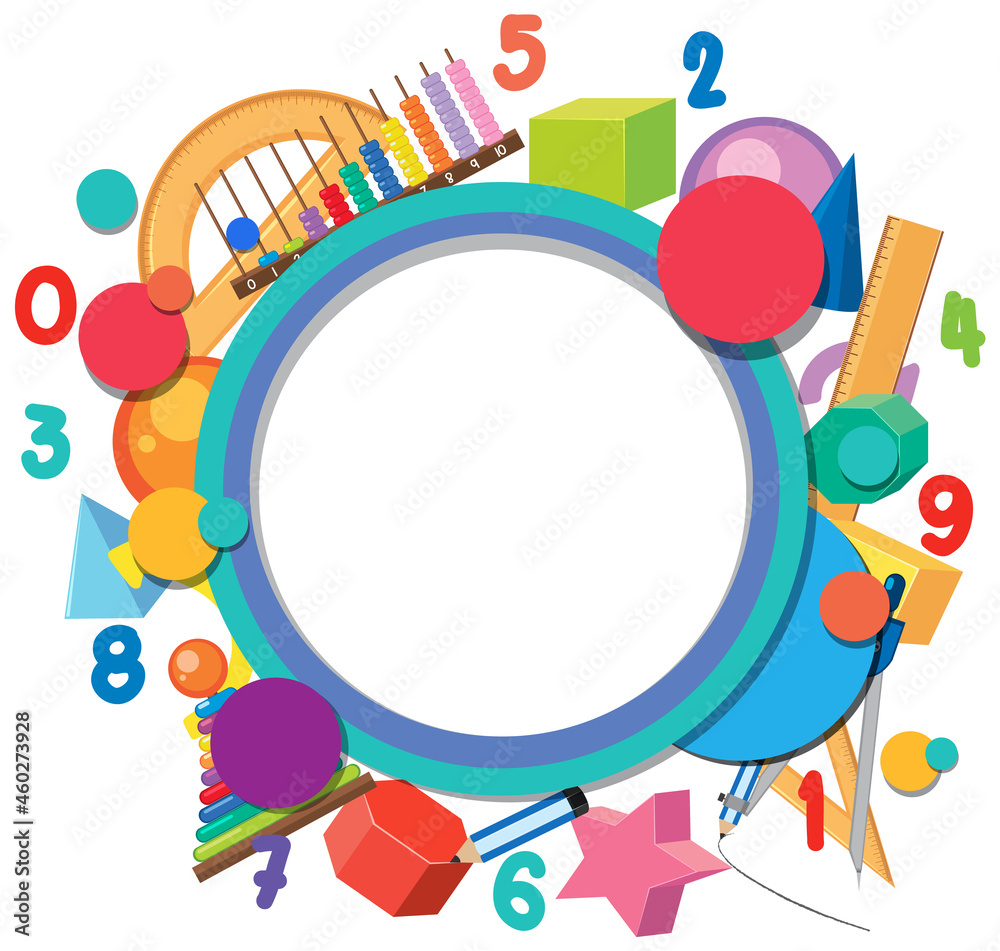 Blank math template with math tools and elements Blank math template with math tools and elements