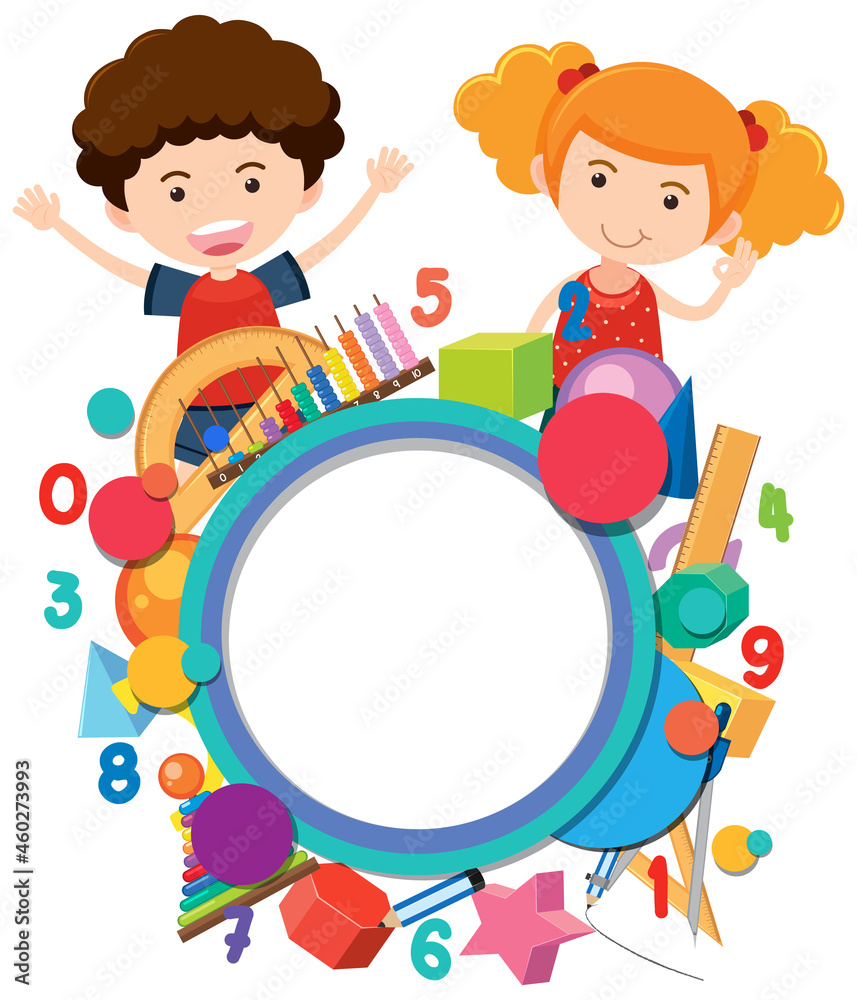 Blank math template with math tools and elements Blank math template with math tools and elements