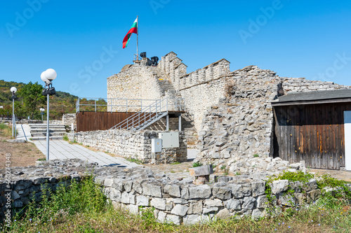 Partially reconstructed walls of Hisarya fortress in the city of Lovech, Bulgaria photo