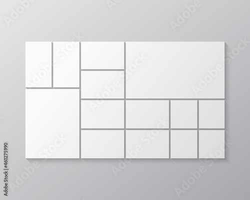 Template collage of fourteen frames, images, photo