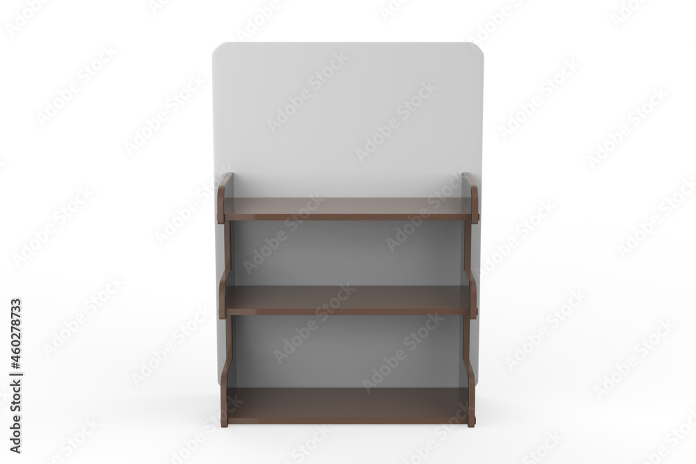 Display stand, retail display stand for product , display stands isolated on white background. 3d illustration Display stand, retail display stand for product , display stands isolated on white background. 3d illustration