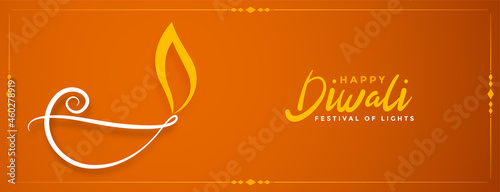 creative happy diwali diya banner design