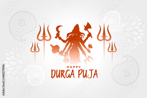 happy durga pooja hindi festival card design