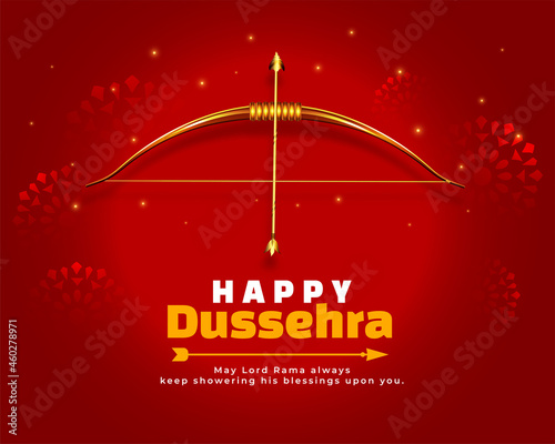 red wishes card for dussehra festival