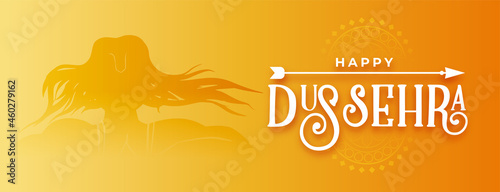 happy dussehra traditional golden banner design
