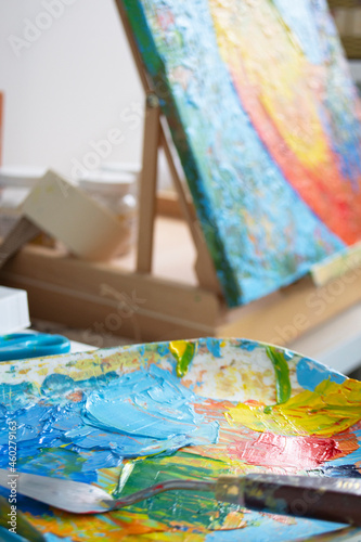 Wallpaper Mural Photo with textural strokes applied to the surface of oil paint. Art. Texture and background. Torontodigital.ca