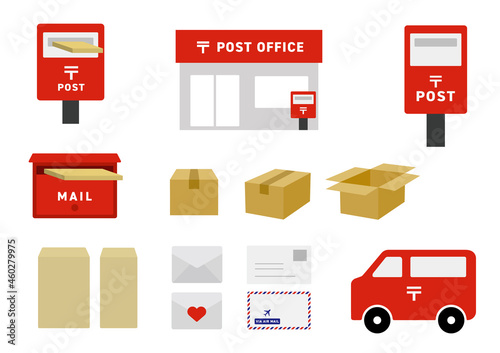 post office icon 郵便アイコンセット