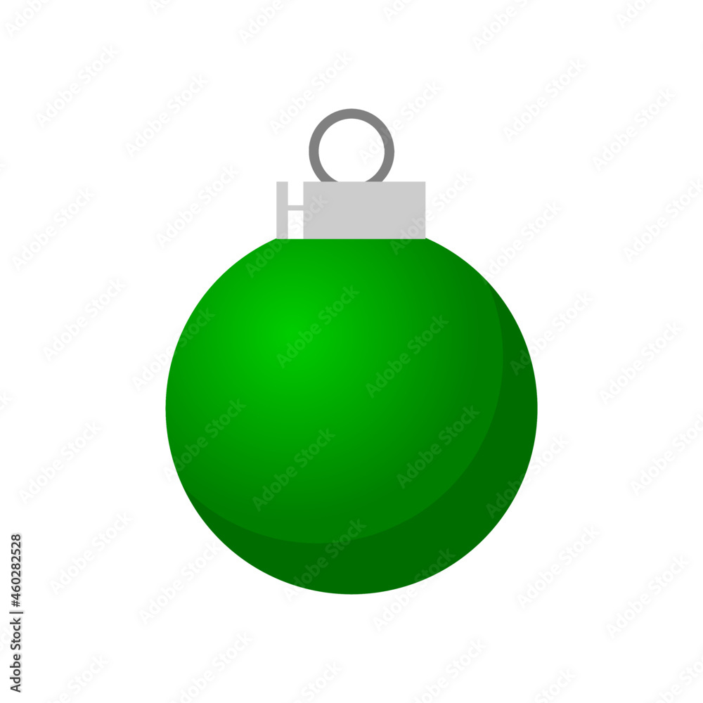 Obraz premium Green-colored Christmas ball isolated on white background. Xmas tree ball.