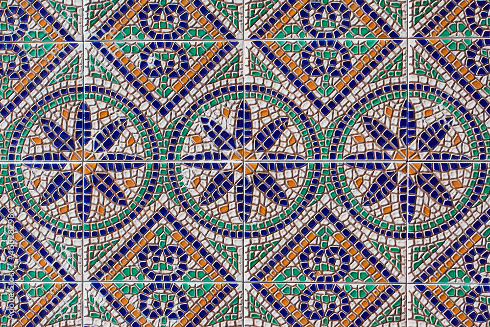 Ancient mosaic colorful patterns