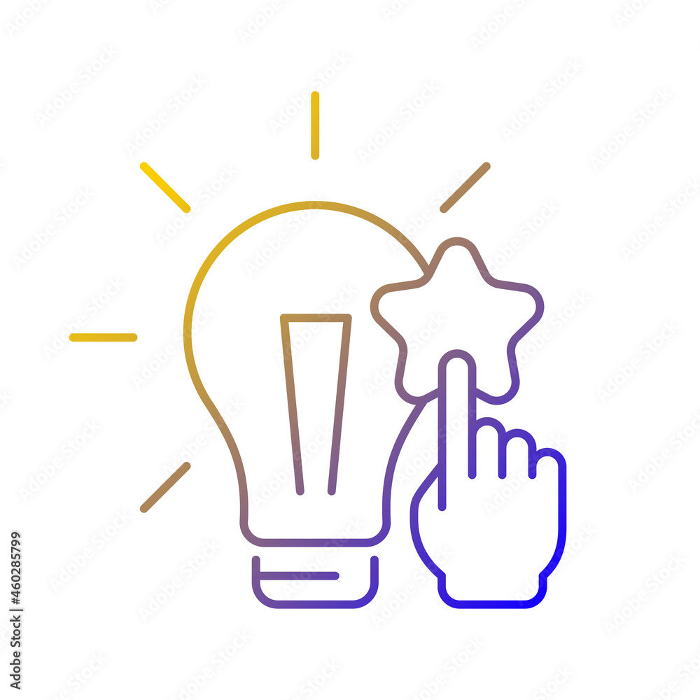 Fact analysis and evaluation gradient linear vector icon. Split complex ...