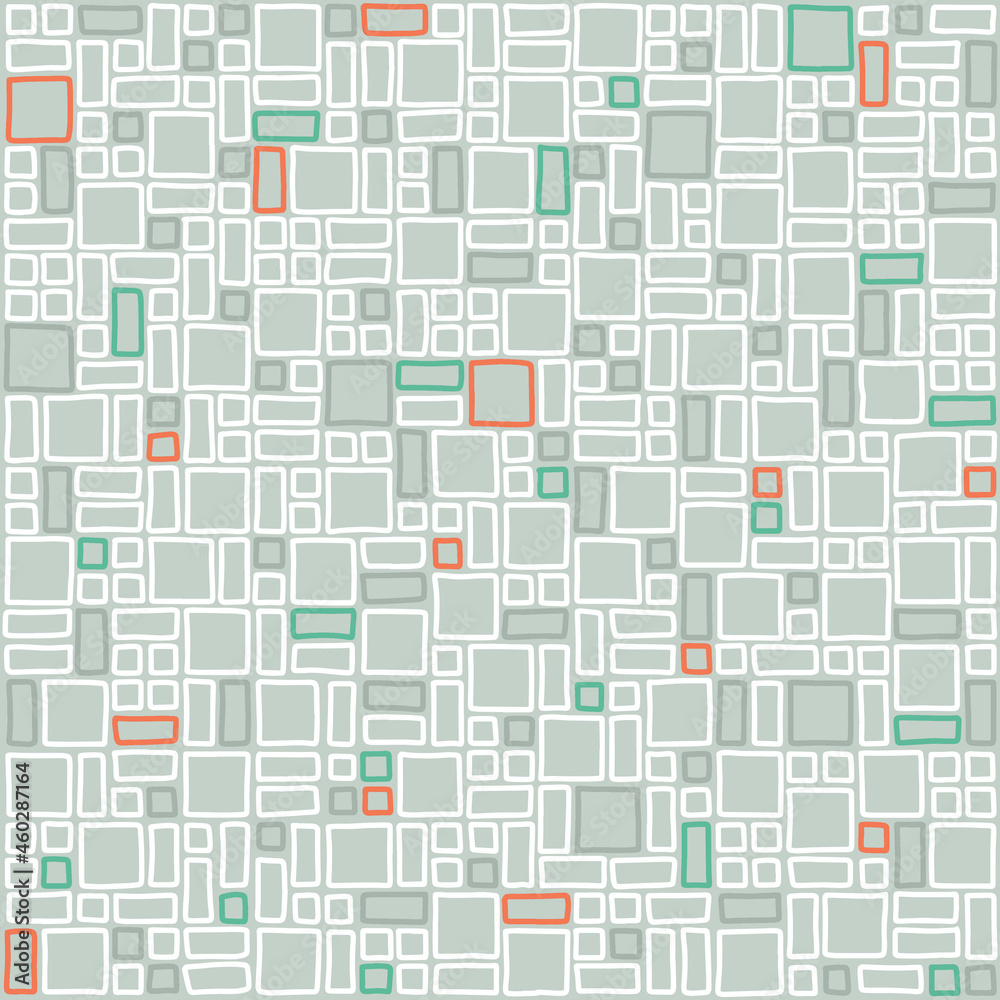 Seamless pattern of various hand drawn squares. Design element for prints, backgrounds, template, web pages and textile pattern. Geometric art. Seamless pattern of various hand drawn squares. Design element for prints, backgrounds, template, web pages and textile pattern. Geometric art.