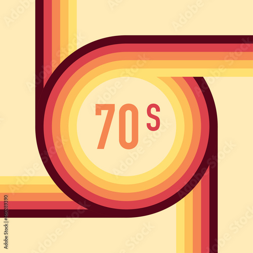 70s, 1970 abstract vector stock retro lines background. Vector illustration