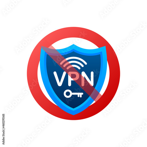 No vpn. Vector set. Safety internet technology. Digital technology data protection.