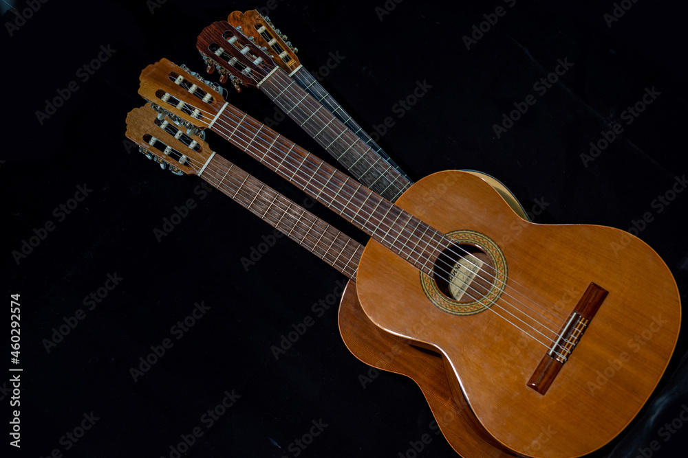 Naklejka premium Spanish guitars for an instrumental concert concept