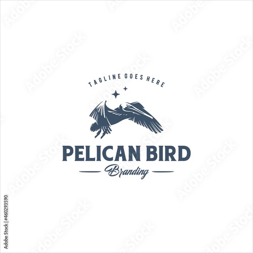 Pelican Bird Logo Design Vector Image