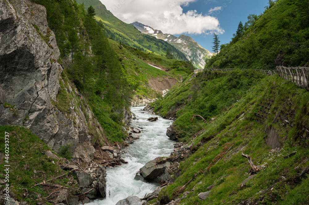 Valley in the Austrian alps in summer on a sunny day Valley in the Austrian alps in summer on a sunny day