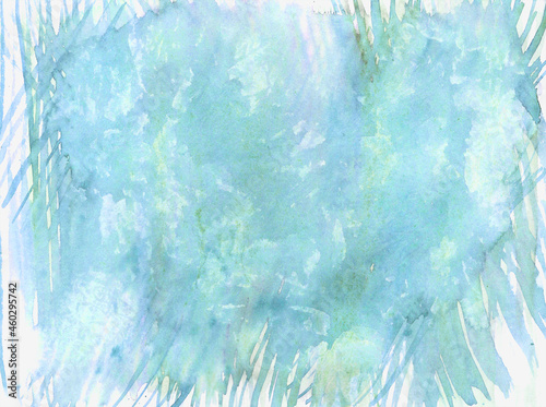 blue hand painted background. Liquid watercolor effect illustration for presentation, dreeting cards or invitations. Kintsugi, liquid marble, fluid art, tie dye effect. Sponge creative print