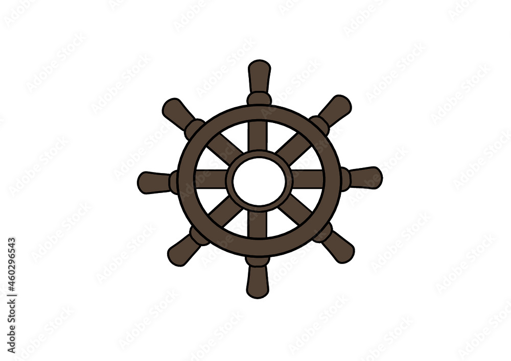 Obraz premium wheel, illustration, vector, icon, ship, symbol, sea, gear, nautical, captain, boat, 3d, vintage, direction, sign, sailing, business, water, marine, circle, anchor, equipment, art, steering, travel