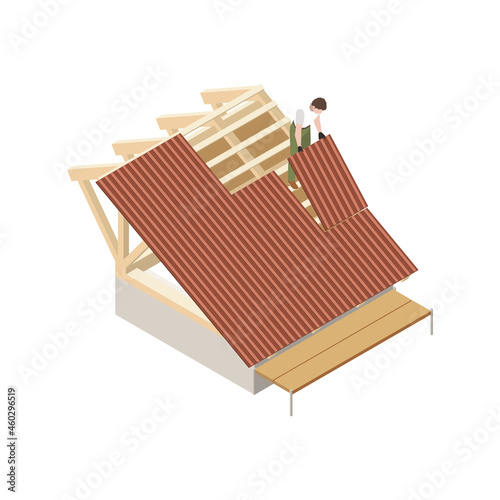 Roofer Isometric Icon