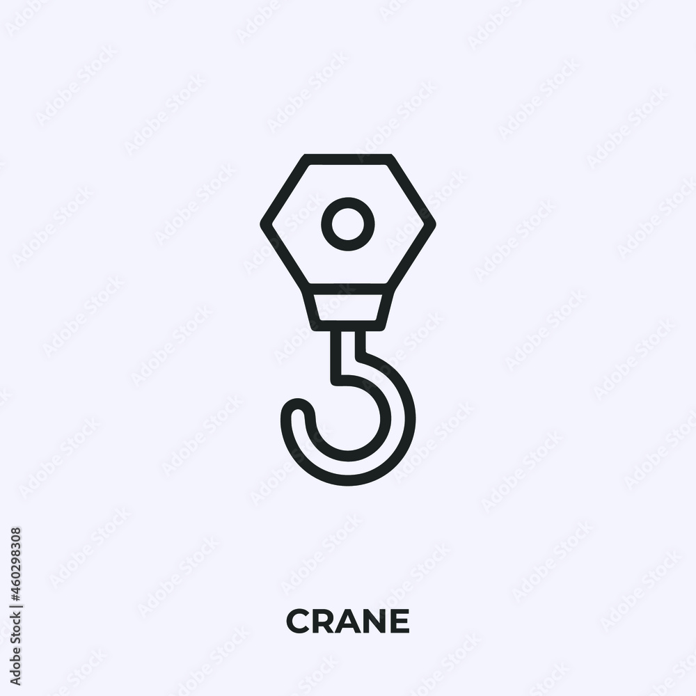 crane icon vector. Linear style sign for mobile concept and web design. crane symbol illustration. Pixel vector graphics - Vector. crane icon vector. Linear style sign for mobile concept and web design. crane symbol illustration. Pixel vector graphics - Vector.