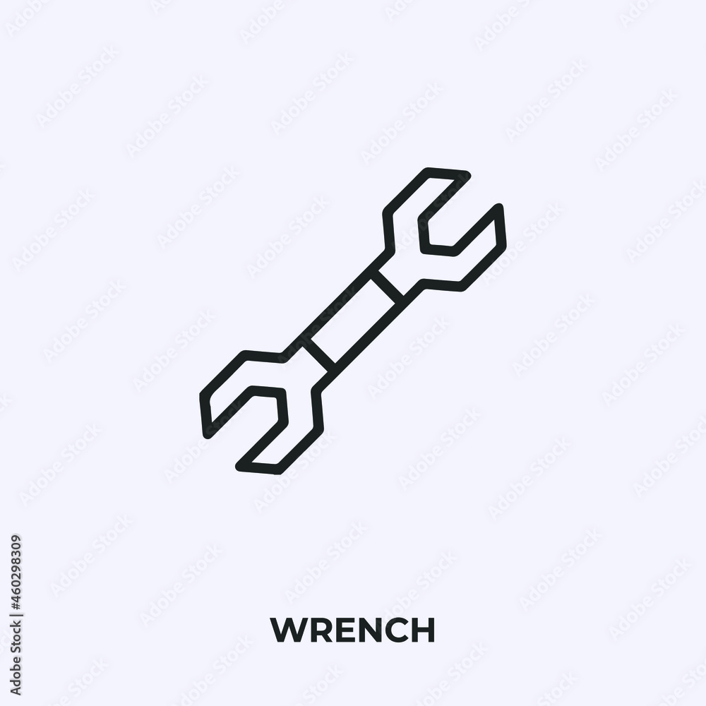 wrench icon vector. Linear style sign for mobile concept and web design. wrench symbol illustration. Pixel vector graphics - Vector. wrench icon vector. Linear style sign for mobile concept and web design. wrench symbol illustration. Pixel vector graphics - Vector.