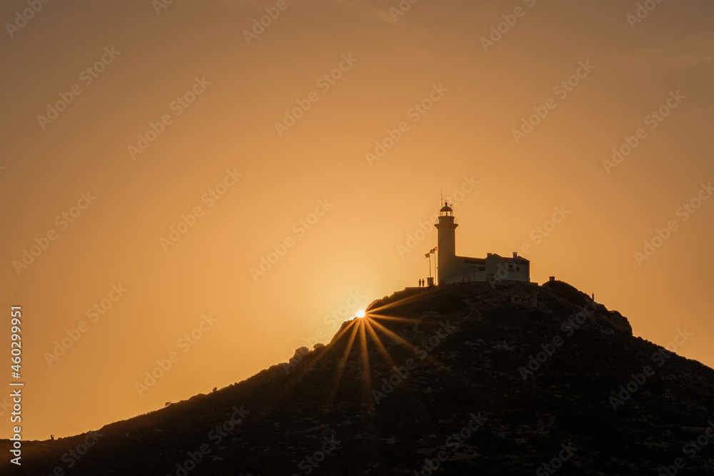 Datça Knidos ancient city lighthouse and sunset view