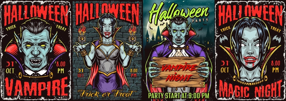 Plakat Happy Halloween colorful posters collection