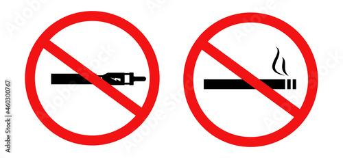 No smoking, no vaping sign. Vector