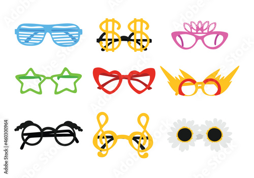 Carnival party masquerade costume glasses heart star cat eye shaped funny sunglasses set