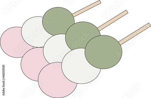 3本の美味しい花見団子