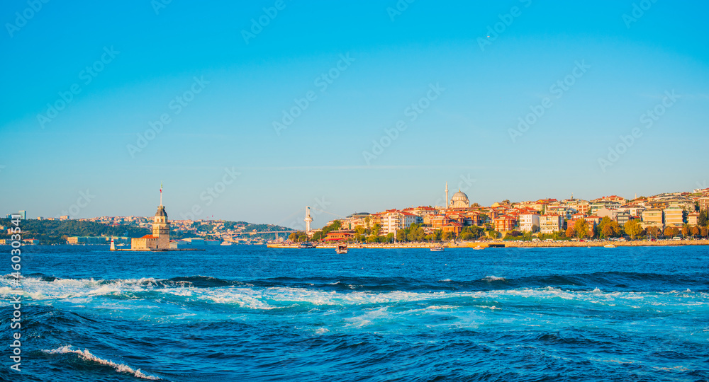 Landscape Istanbul city views, concept of vacation in Turkey. New places for trip. Ideas for journey