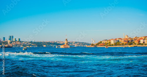 Landscape Istanbul city views  concept of vacation in Turkey. New places for trip. Ideas for journey