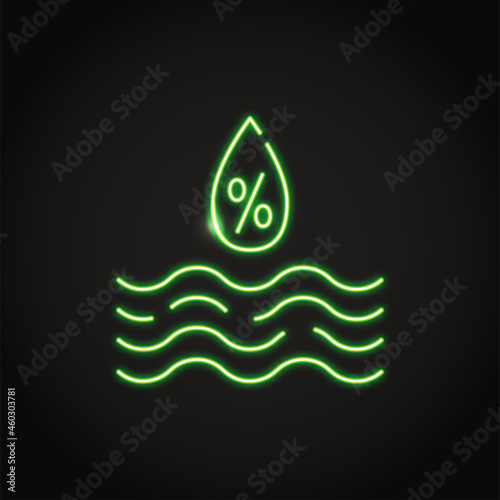 Neon relative humidity icon in line style