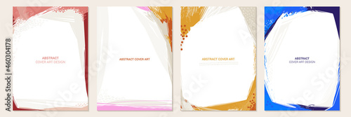 Contemporary sketchy artistic background set. Hand drawn collage doodle background. Trendy template for design